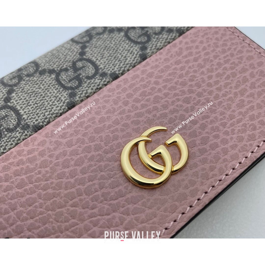 Gucci GG Marmont Card Case Wallet 658610 Pink 2021 (DLH-21072642)