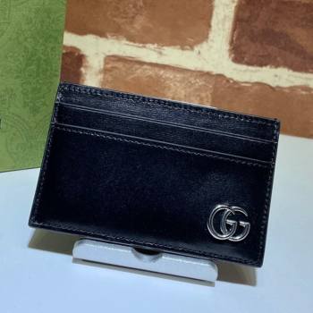 Gucci GG Marmont Card Case Wallet 657588 Black/Silver 2021 (DLH-21072645)