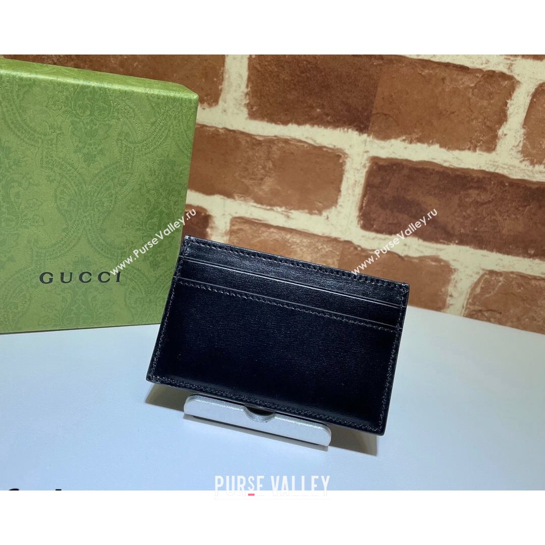 Gucci GG Marmont Card Case Wallet 657588 Black/Silver 2021 (DLH-21072645)