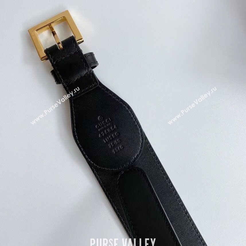 Gucci GG Canvas and Leather Belt 40mm with Chain Black 2020 (99-20111835)