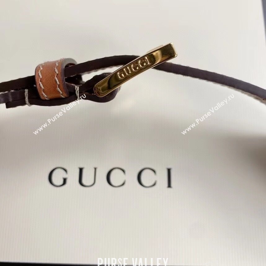 Gucci GG Canvas and Leather Belt 40mm with Chain Brown 2020 (99-20111834)