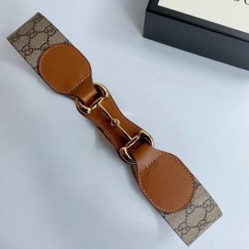 Gucci GG Canvas and Leather Belt 40mm with Chain Brown 2020 (99-20111834)