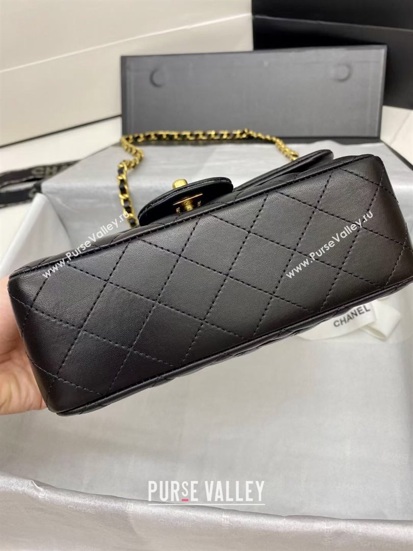 Chanel Quilted Lambskin Mini Flap Bag with Top Handle Black 2020 (JY-20121067)