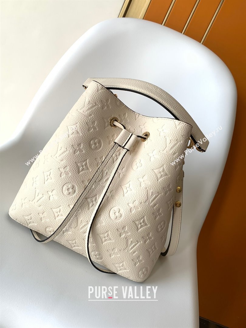 Louis Vuitton NeoNoe MM Bucket Bag in Monogram Embossed Leather M46526 Cream (K-24112109)