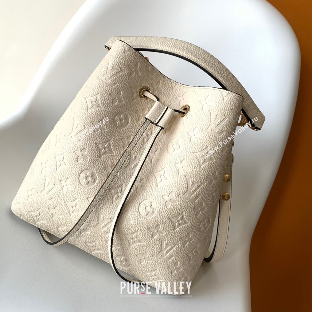 Louis Vuitton NeoNoe MM Bucket Bag in Monogram Embossed Leather M46526 Cream (K-24112109)