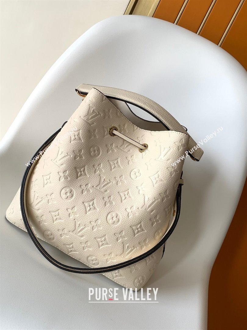 Louis Vuitton NeoNoe MM Bucket Bag in Monogram Embossed Leather M46526 Cream (K-24112109)