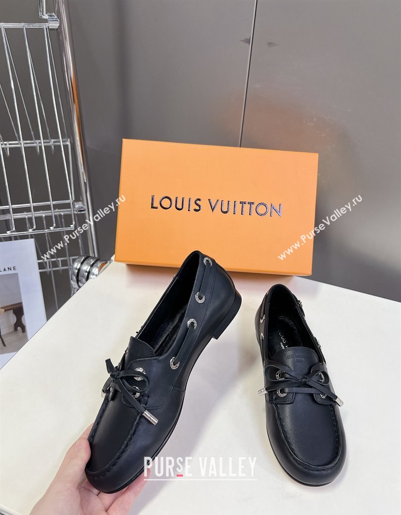 Louis Vuitton Soho Flat Boat Shoe in Calf Leather Black 2024 1AGWBD (MD-241224045)