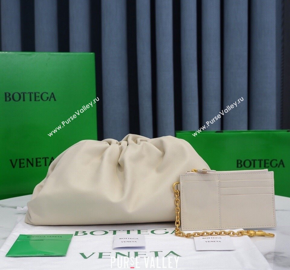 Bottega Veneta Large Pouch Soft Voluminous Clutch Bag Plaster White 2021 576227L (MS-21102216)