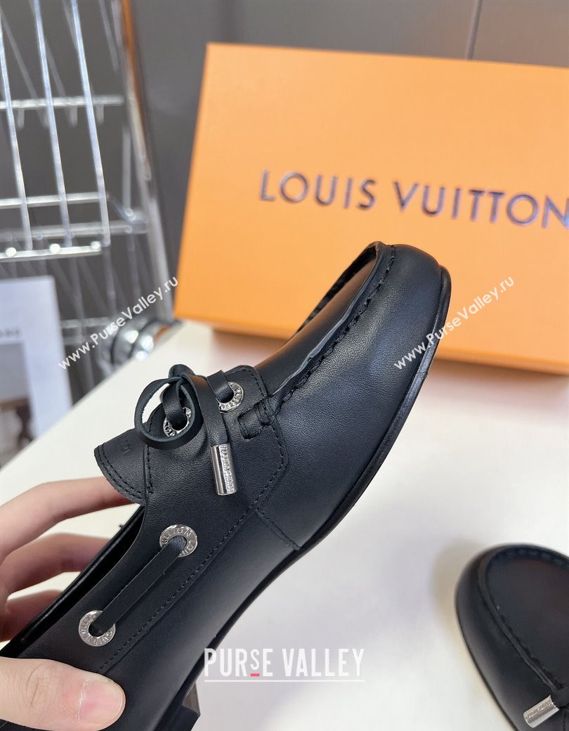 Louis Vuitton Soho Flat Boat Shoe in Calf Leather Black 2024 1AGWBD (MD-241224045)