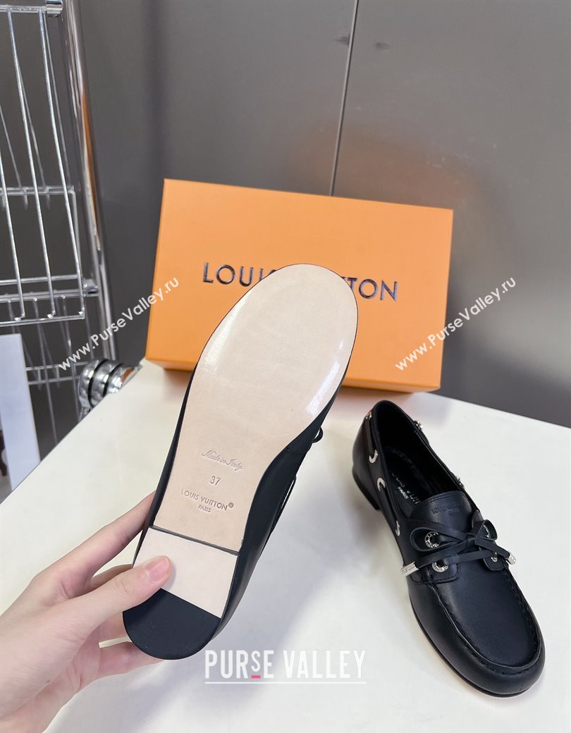 Louis Vuitton Soho Flat Boat Shoe in Calf Leather Black 2024 1AGWBD (MD-241224045)