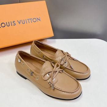 Louis Vuitton Soho Flat Boat Shoe in Calf Leather Beige 2024 1AGWBD (MD-241224046)