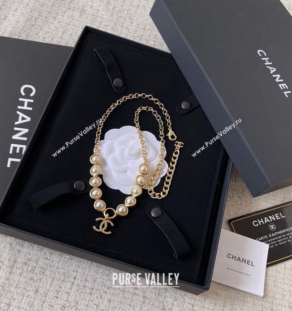 Chanel Pearls Chain Necklace CH62529 Gold 2024 (YF-24062529)