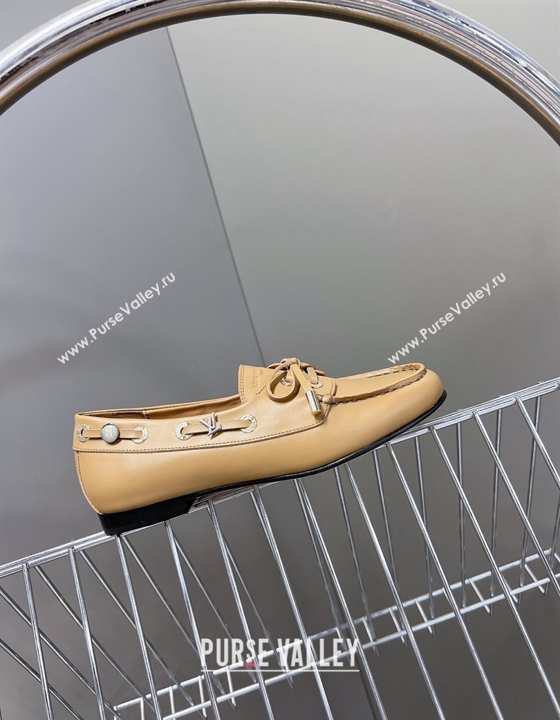 Louis Vuitton Soho Flat Boat Shoe in Calf Leather Beige 2024 1AGWBD (MD-241224046)