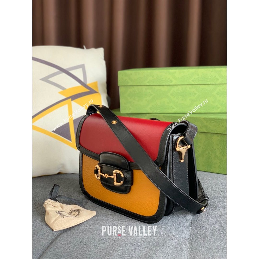 Gucci Horsebit 1955 Shoulder Bag 602204 Red/Yellow 2021 (DLH-21072610)