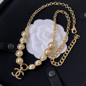 Chanel Pearls Chain Necklace CH62529 Gold 2024 (YF-24062529)