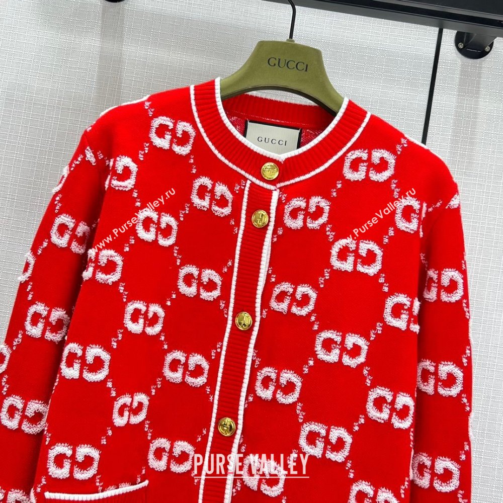 Gucci Wool Cardigan G11305 Red 2024 (Q-2411305)