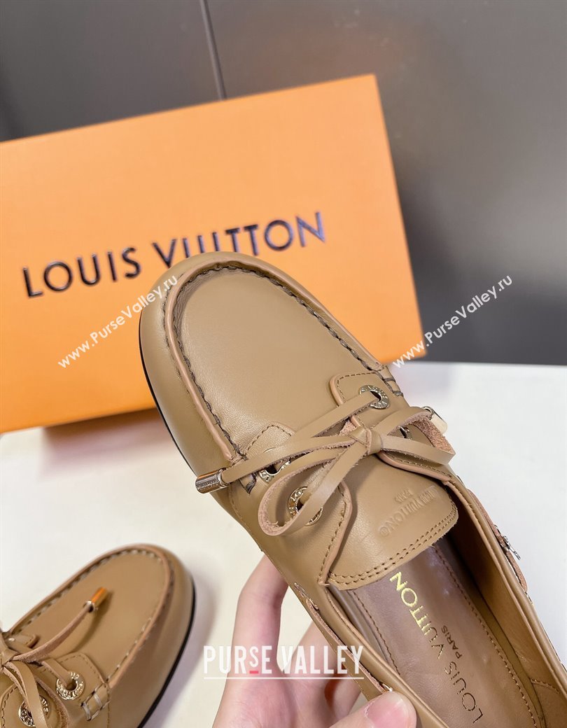 Louis Vuitton Soho Flat Boat Shoe in Calf Leather Beige 2024 1AGWBD (MD-241224046)