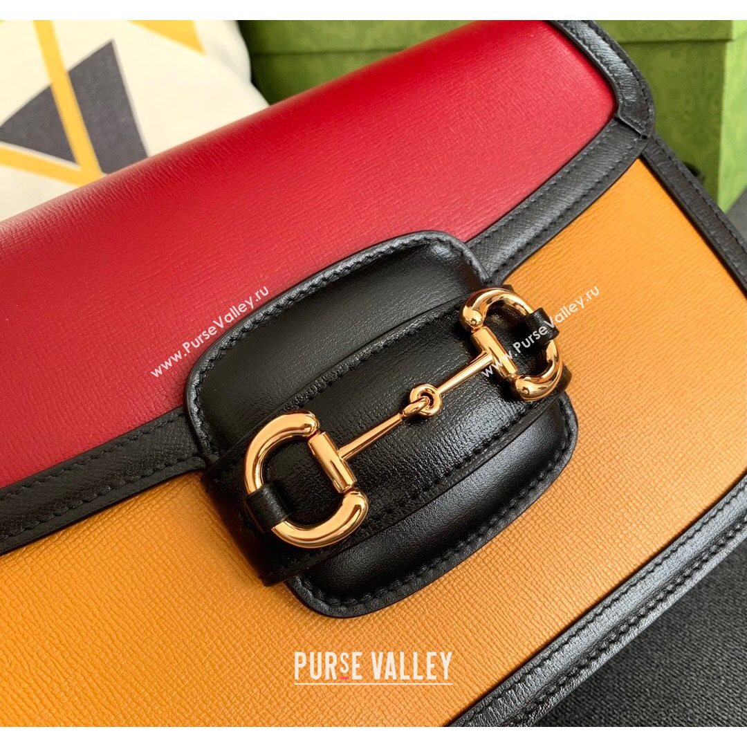 Gucci Horsebit 1955 Shoulder Bag 602204 Red/Yellow 2021 (DLH-21072610)