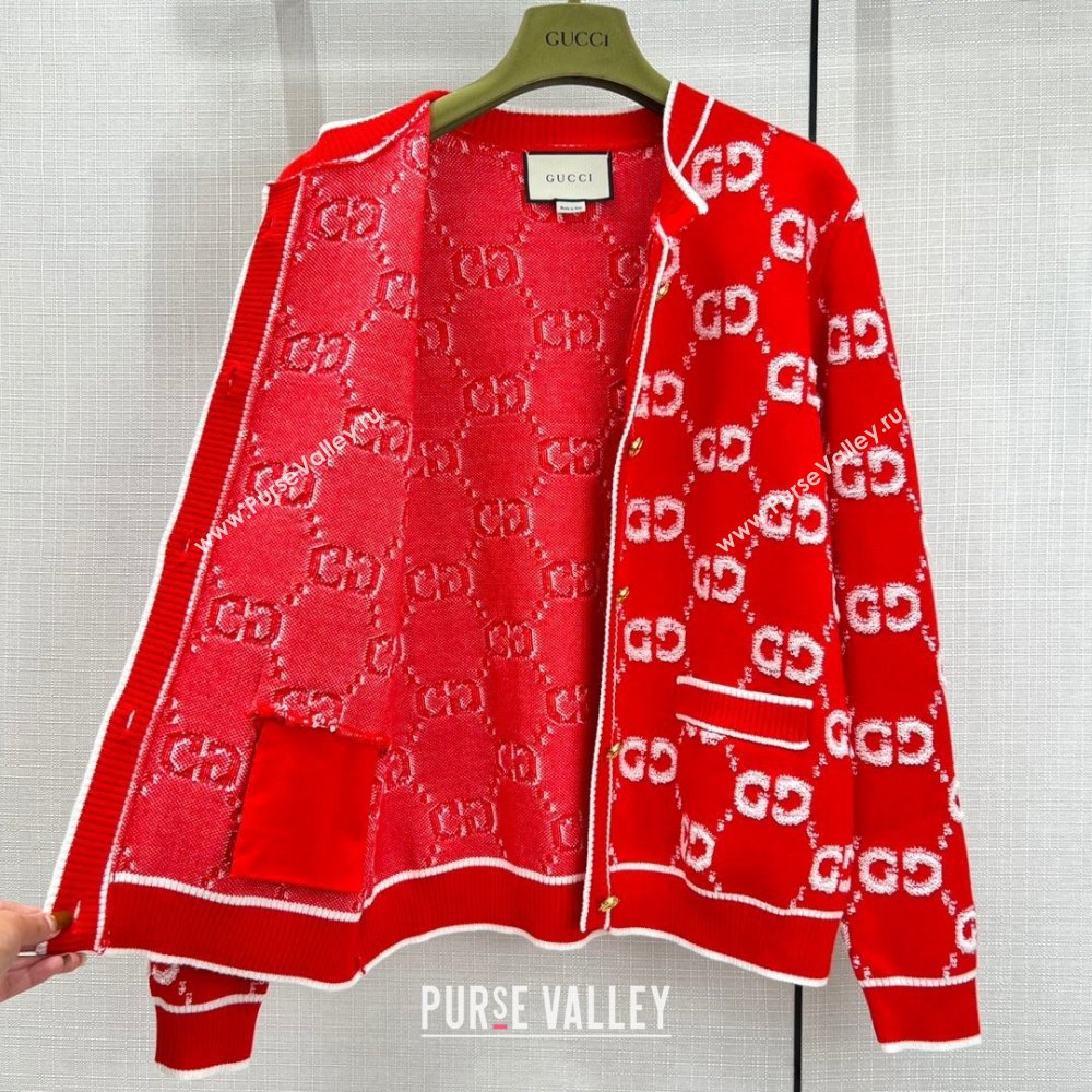 Gucci Wool Cardigan G11305 Red 2024 (Q-2411305)