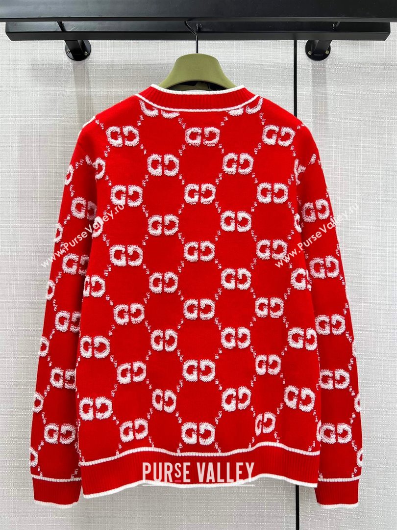 Gucci Wool Cardigan G11305 Red 2024 (Q-2411305)