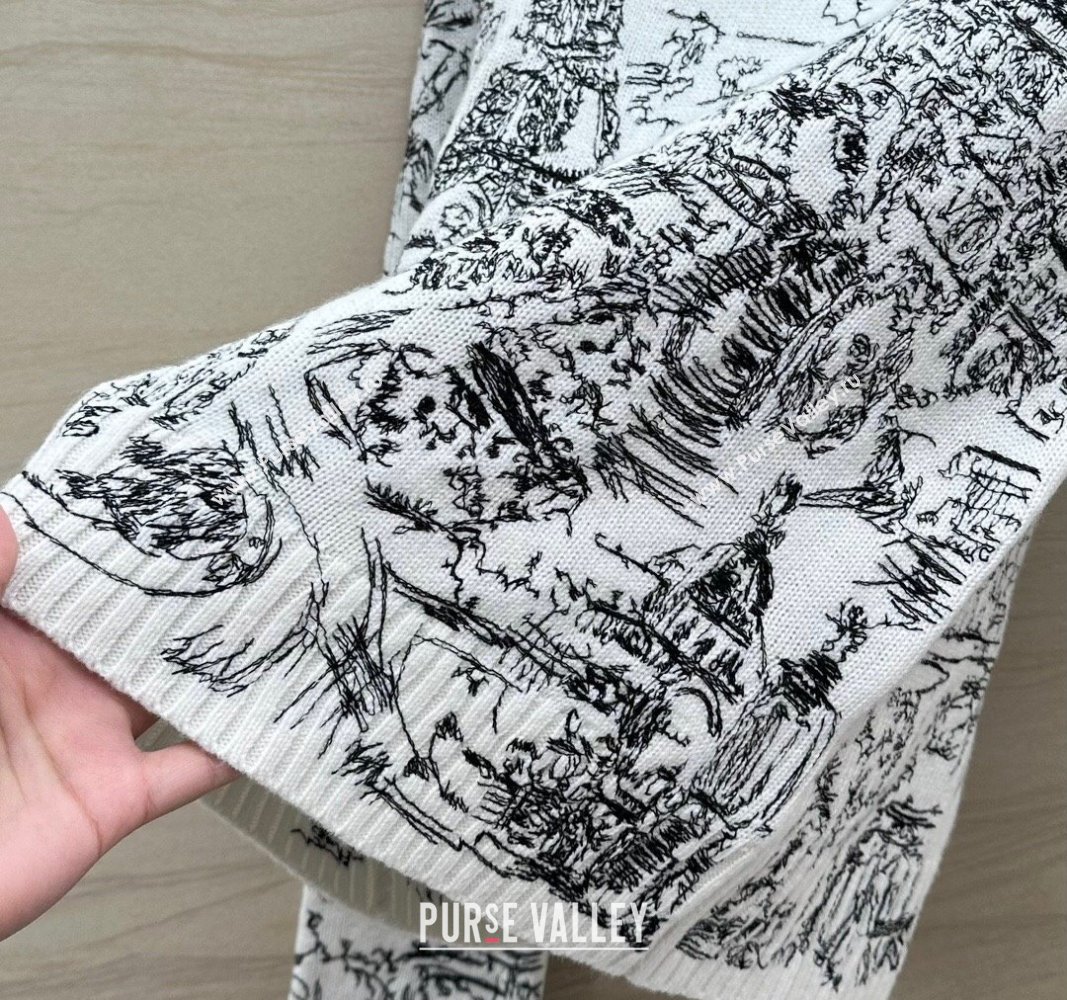 Dior Cashmere Sweater D043004 White/Black 2024 (Q-24043004)