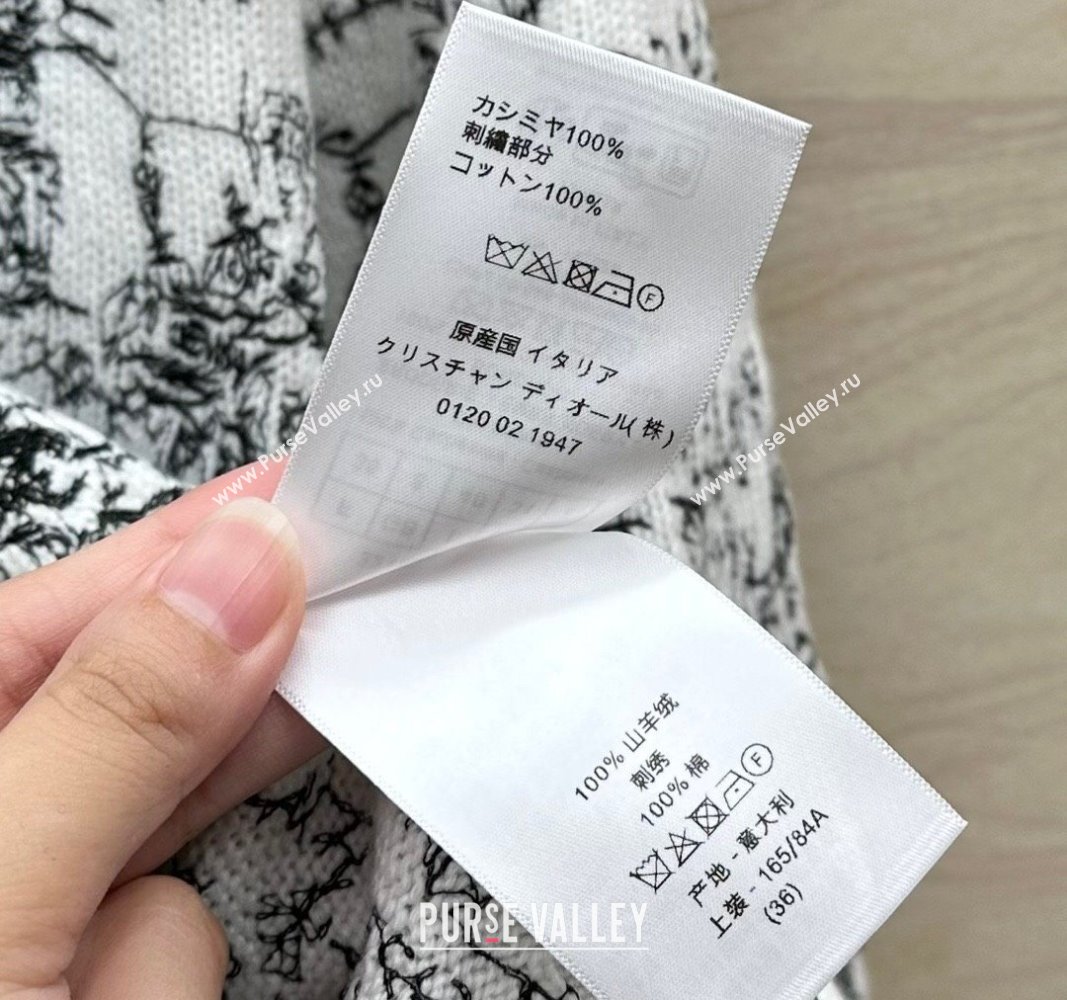 Dior Cashmere Sweater D043004 White/Black 2024 (Q-24043004)