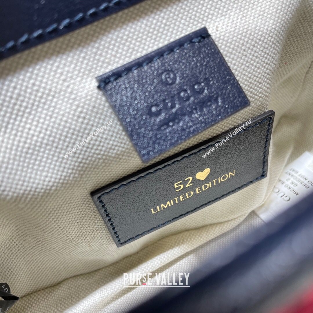 Gucci GG Marmont Multicolor GG Canvas Mini Bag 446744 Red 2021 (DLH-21072615)