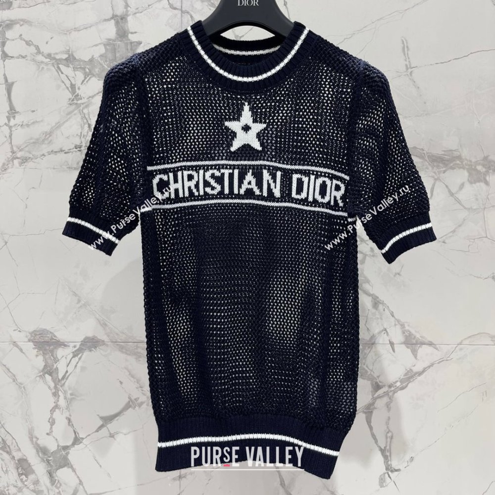Dior Knit Short-sleeved Sweater D043007 Black 2024 (Q-24043007)
