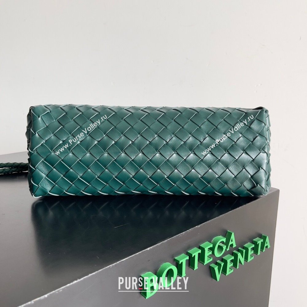 Bottega Veneta Small East/West Andiamo Top Handle Bag in Intrecciato Leather 754990 Green 2024 (WT-24080901)