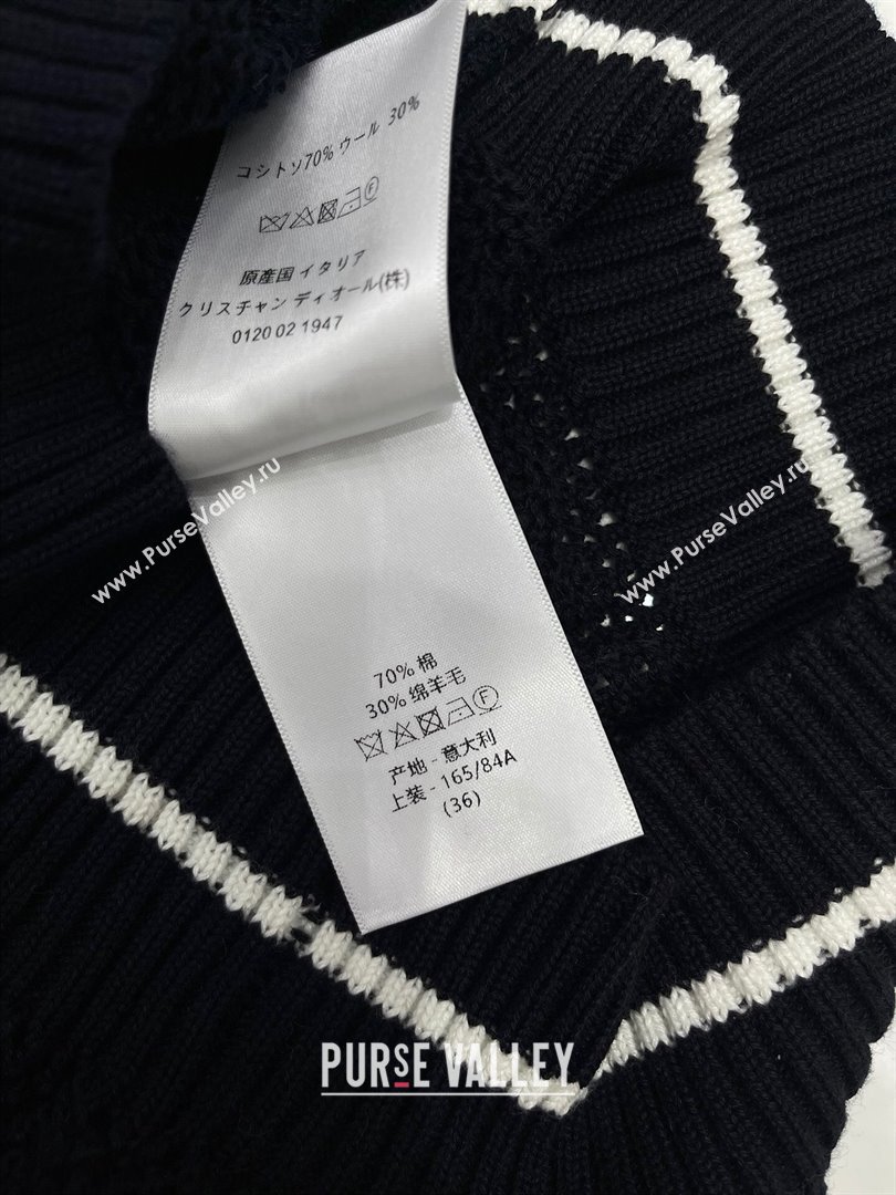 Dior Knit Short-sleeved Sweater D043007 Black 2024 (Q-24043007)