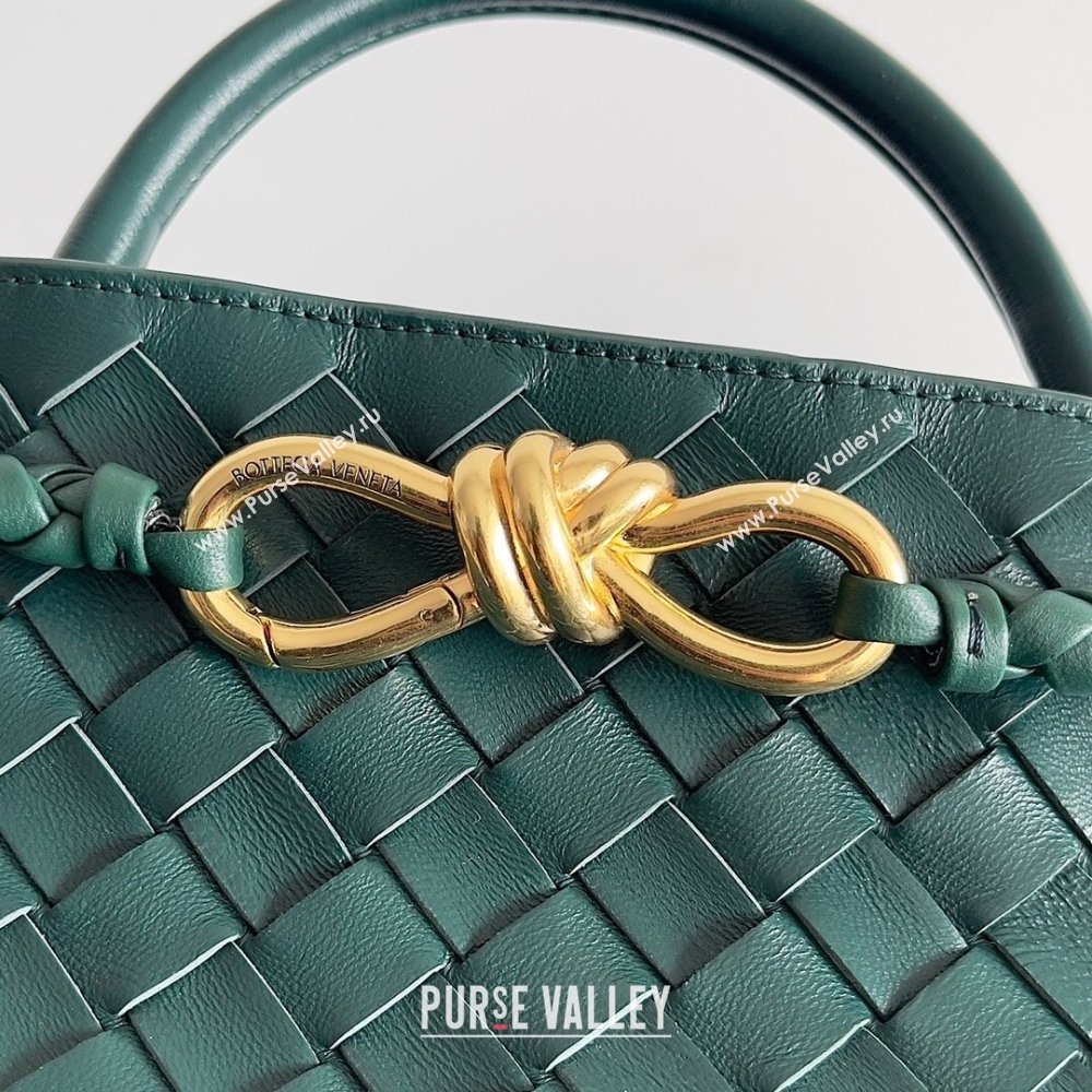 Bottega Veneta Small East/West Andiamo Top Handle Bag in Intrecciato Leather 754990 Green 2024 (WT-24080901)