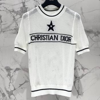 Dior Knit Short-sleeved Sweater D043008 White 2024 (Q-24043008)