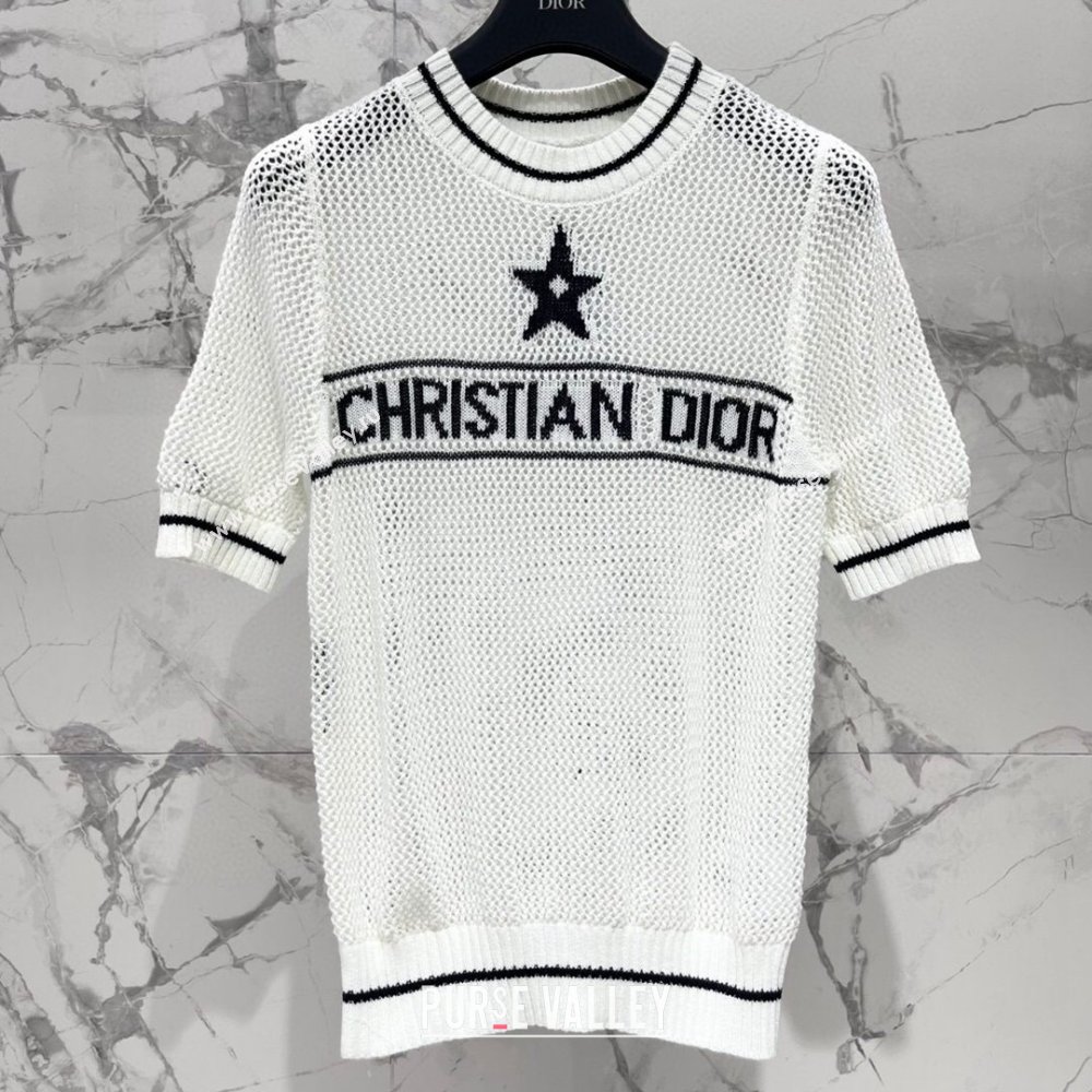 Dior Knit Short-sleeved Sweater D043008 White 2024 (Q-24043008)