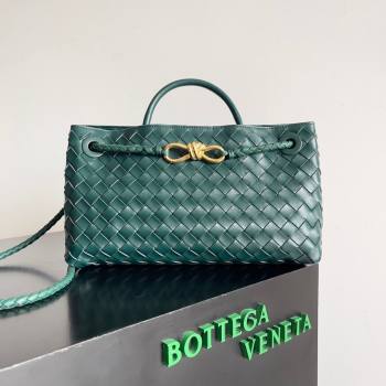 Bottega Veneta Small East/West Andiamo Top Handle Bag in Intrecciato Leather 754990 Green 2024 (WT-24080901)