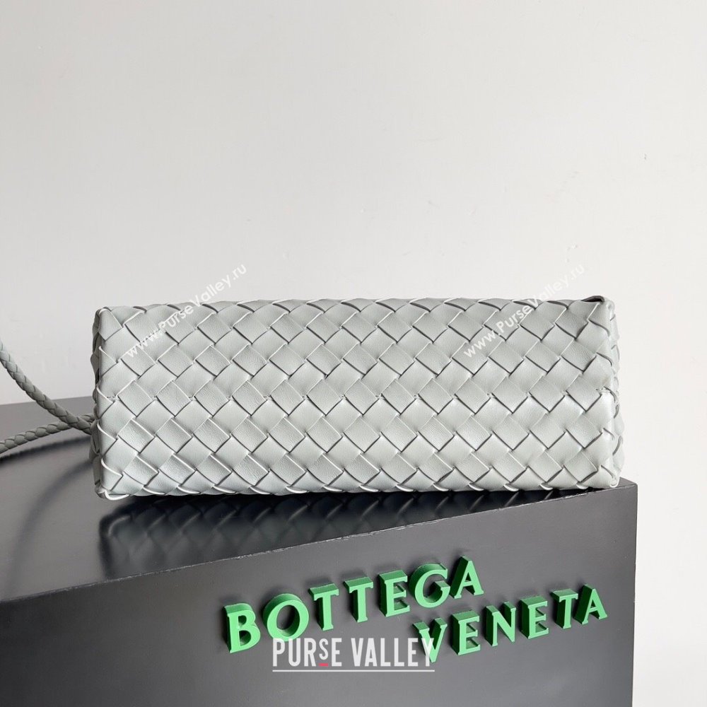 Bottega Veneta Small East/West Andiamo Top Handle Bag in Intrecciato Leather 754990 Light Grey 2024 (WT-24080902)