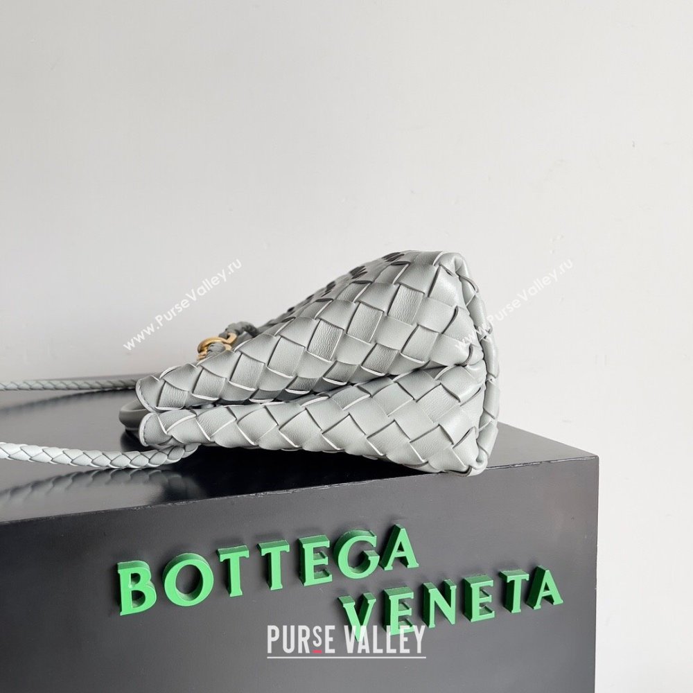 Bottega Veneta Small East/West Andiamo Top Handle Bag in Intrecciato Leather 754990 Light Grey 2024 (WT-24080902)