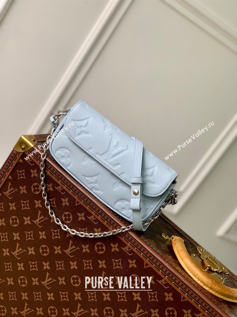 Louis Vuitton Wallet On Chain Ivy in Grained Monogram Leather M83637 Blue Washed 2024 (K-24080903)