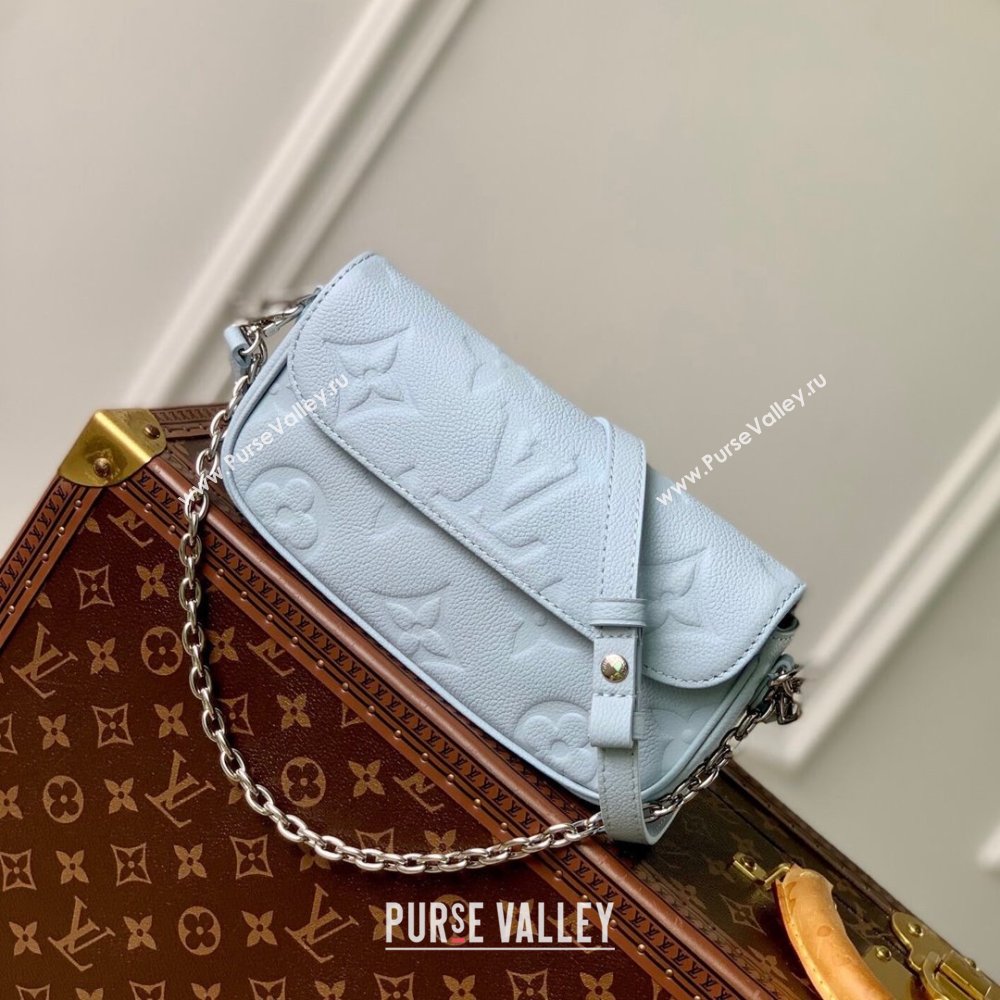 Louis Vuitton Wallet On Chain Ivy in Grained Monogram Leather M83637 Blue Washed 2024 (K-24080903)