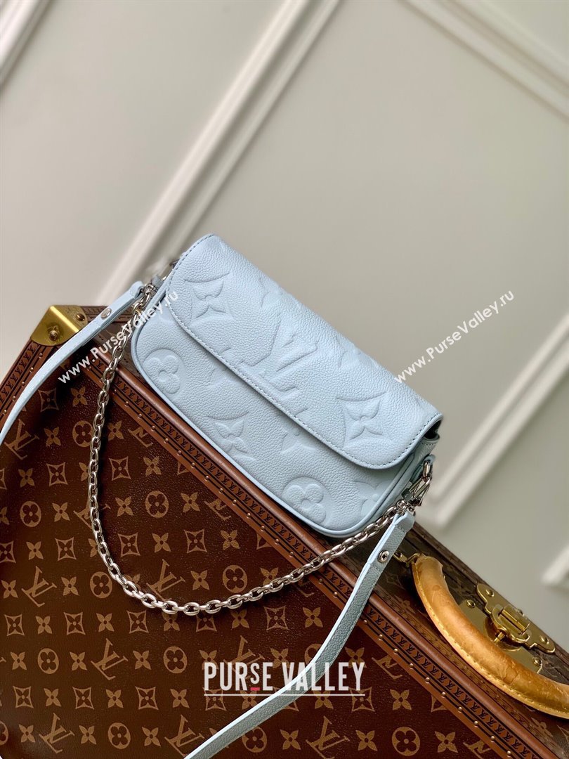 Louis Vuitton Wallet On Chain Ivy in Grained Monogram Leather M83637 Blue Washed 2024 (K-24080903)