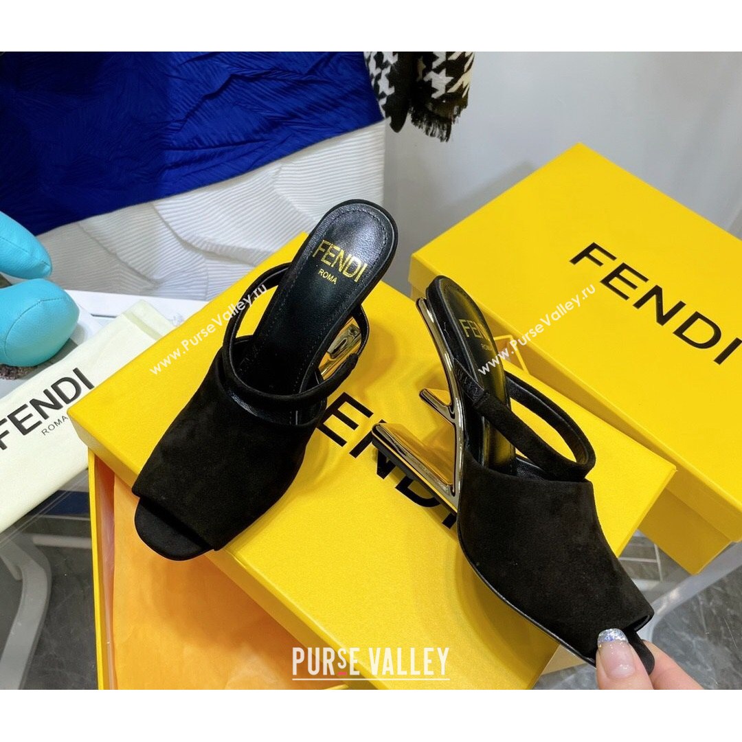 Fendi First Suede High-Heel Sandals 8cm Black 2021 (MD-21082013)