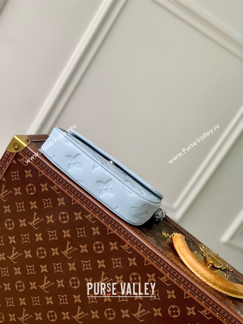 Louis Vuitton Wallet On Chain Ivy in Grained Monogram Leather M83637 Blue Washed 2024 (K-24080903)