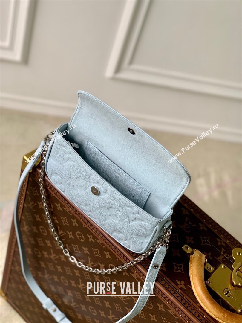 Louis Vuitton Wallet On Chain Ivy in Grained Monogram Leather M83637 Blue Washed 2024 (K-24080903)