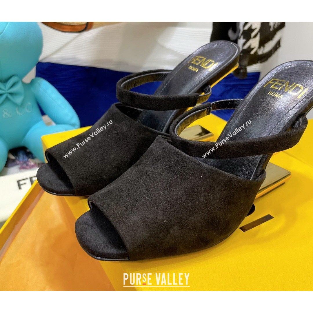 Fendi First Suede High-Heel Sandals 8cm Black 2021 (MD-21082013)