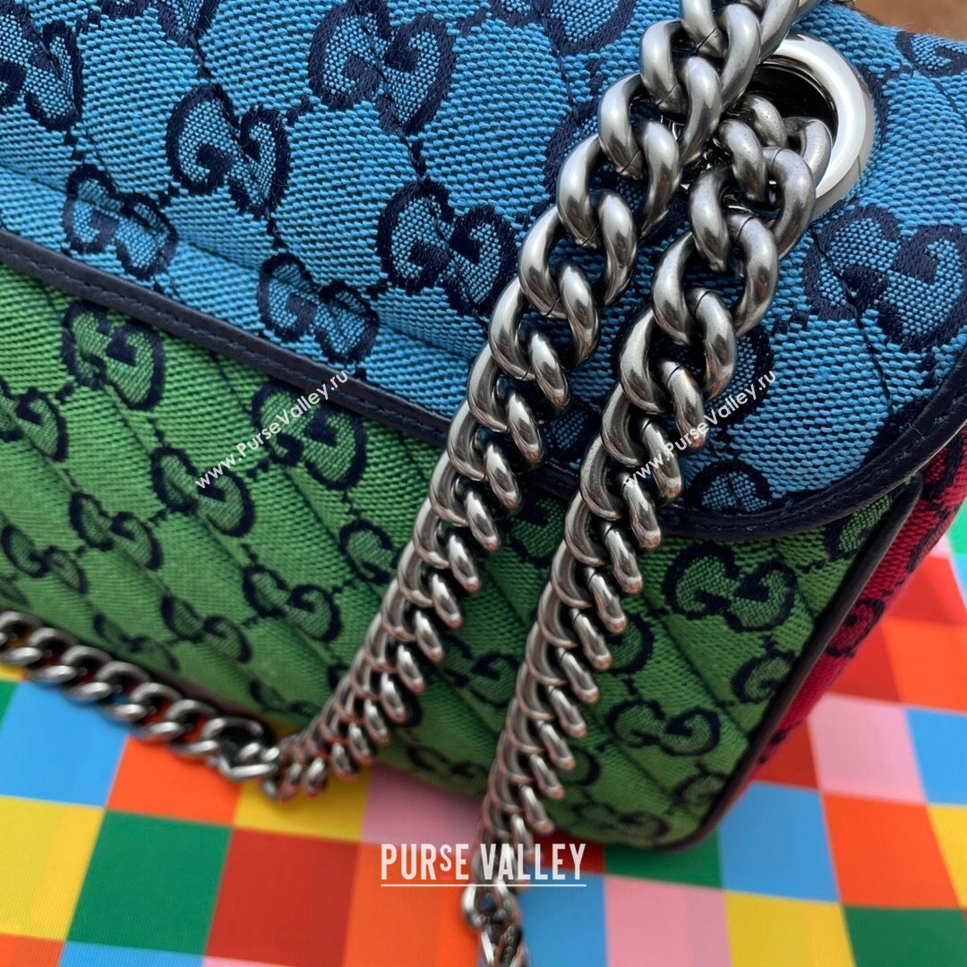 Gucci GG Marmont Multicolour Canvas Small Shoulder Bag 443497 Multico 2021 (DLH-21072631)