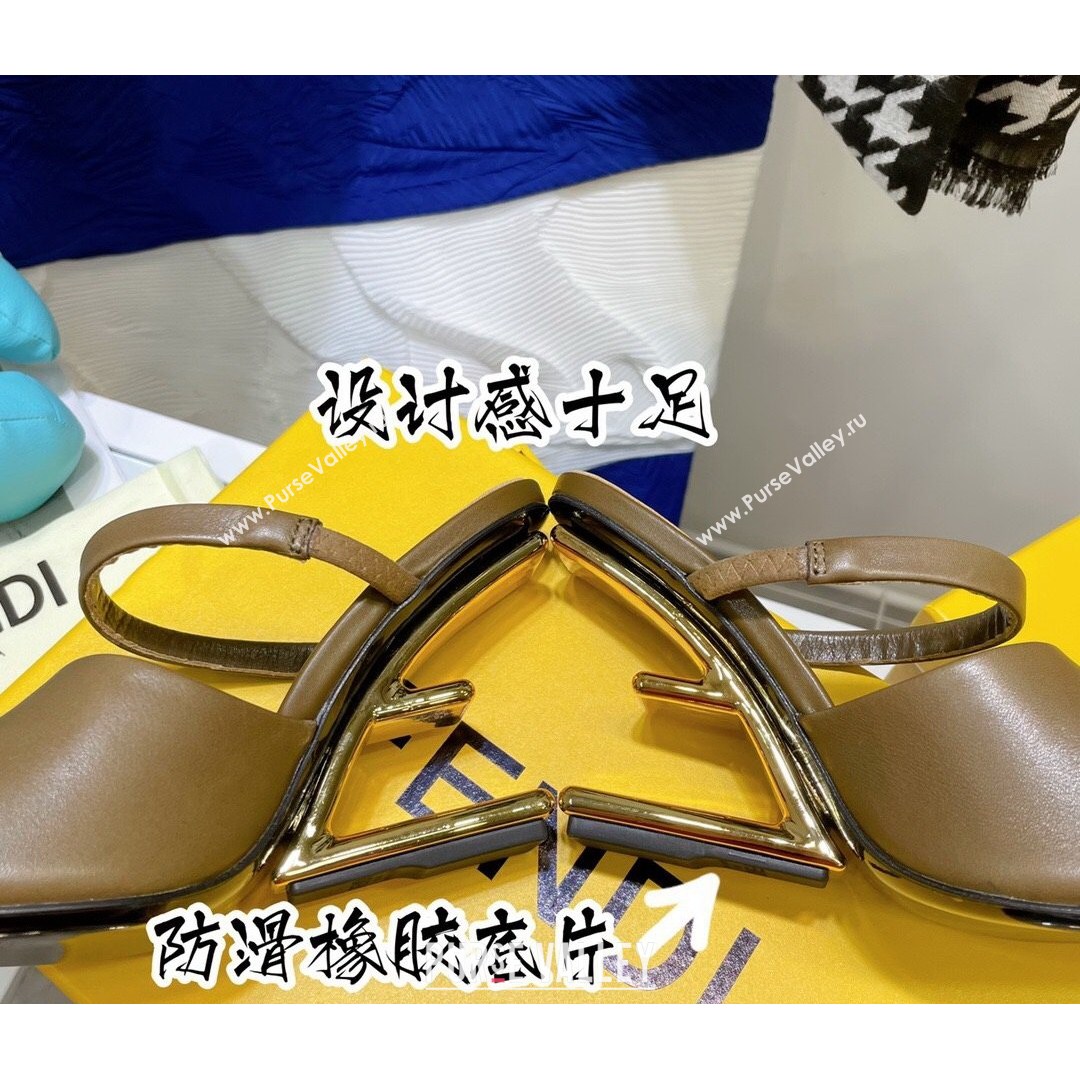 Fendi First Calfskin High-Heel Sandals 8cm Brown 2021 (MD-21082014)