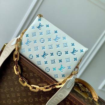 Louis Vuitton Coussin PM Bag in Monogram Lambskin M11225 White/Blue 2024 (K-24080905)