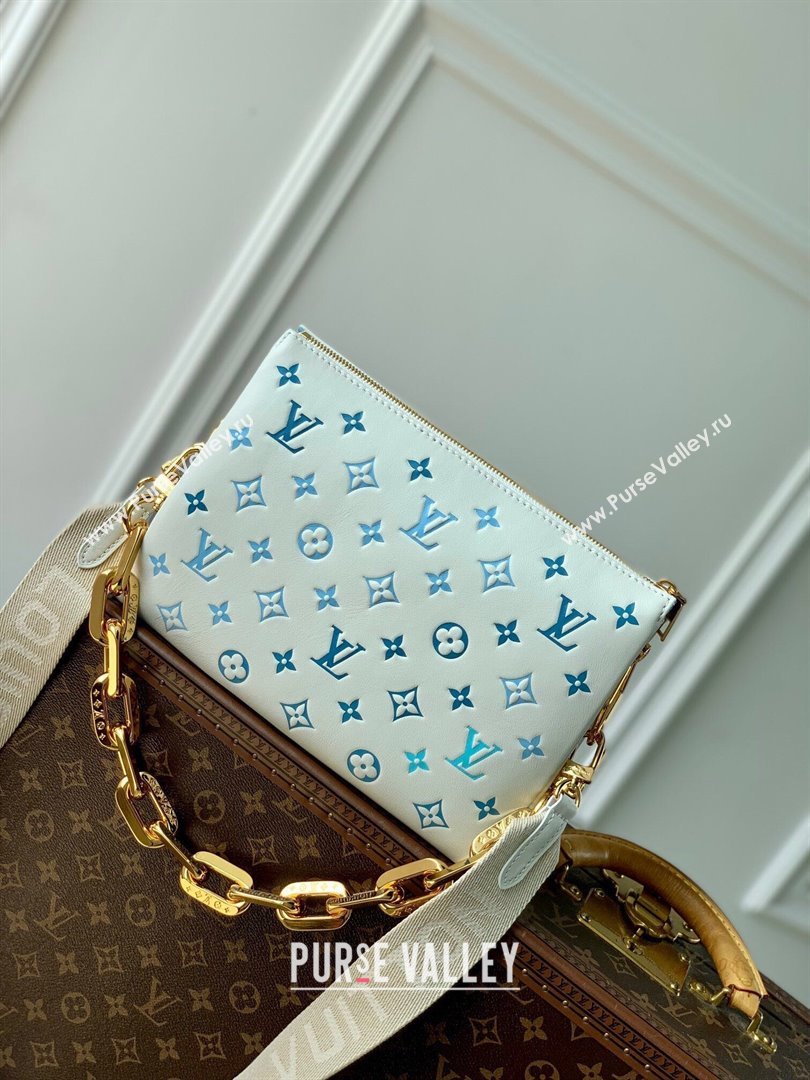 Louis Vuitton Coussin PM Bag in Monogram Lambskin M11225 White/Blue 2024 (K-24080905)