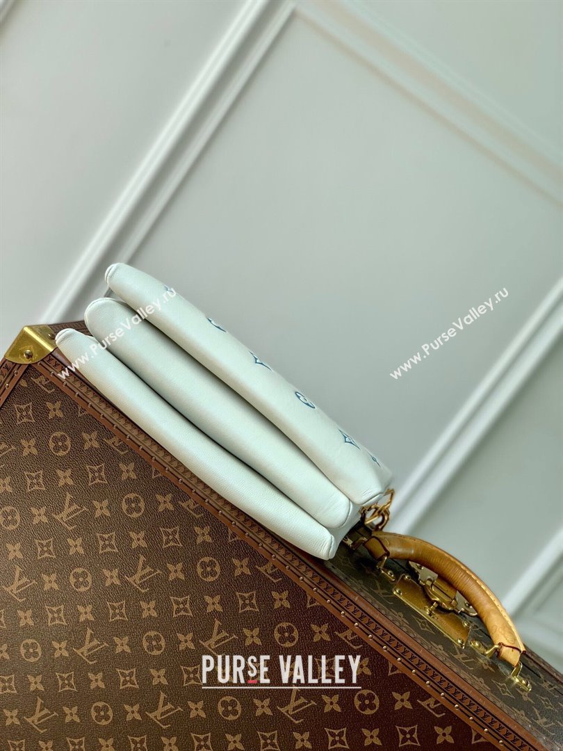 Louis Vuitton Coussin PM Bag in Monogram Lambskin M11225 White/Blue 2024 (K-24080905)