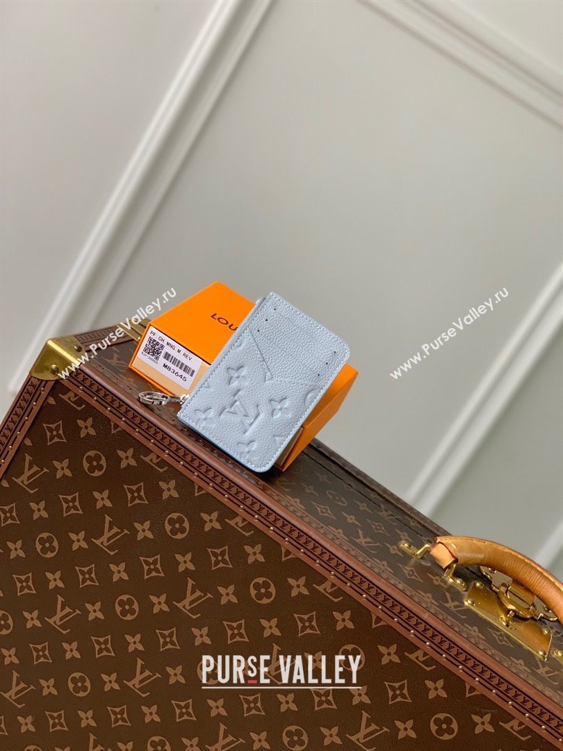 Louis Vuitton Romy Card Holder Wallet in Grained Monogram Leather M83645 Blue Washed 2024 (K-24081001)