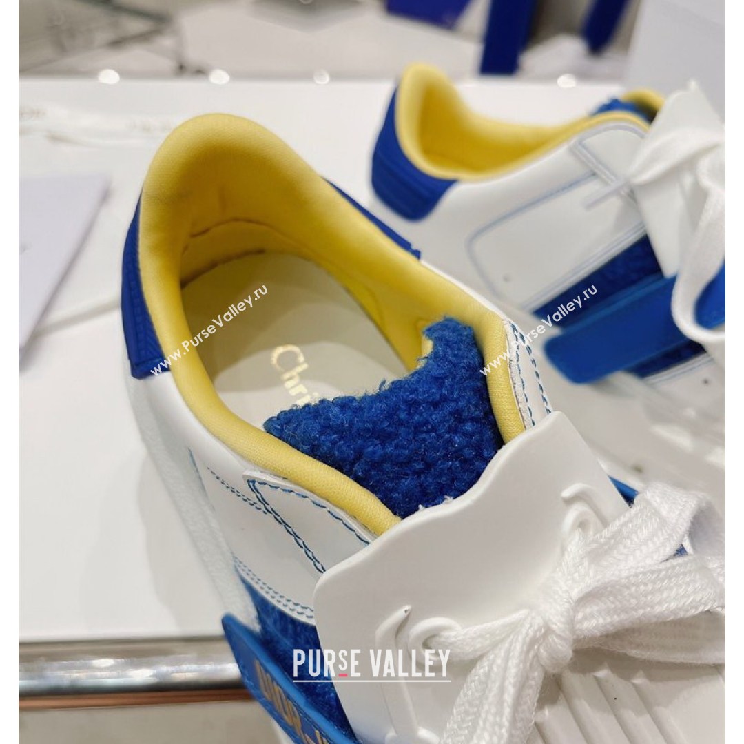 Dior DIOR-ID Sneakers in White Calfskin and Blue Terry Cotton 2021 (MD-21082018)